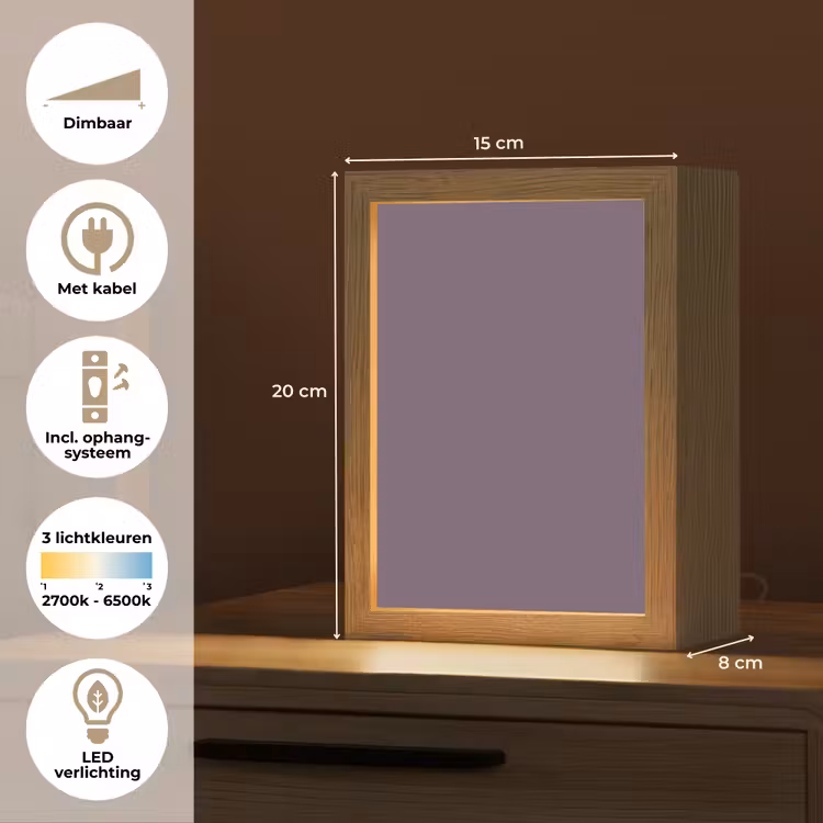 Velvet - Aubergine - Paars Light Box met kabel (Tafellamp) klein 925 -USP_NL