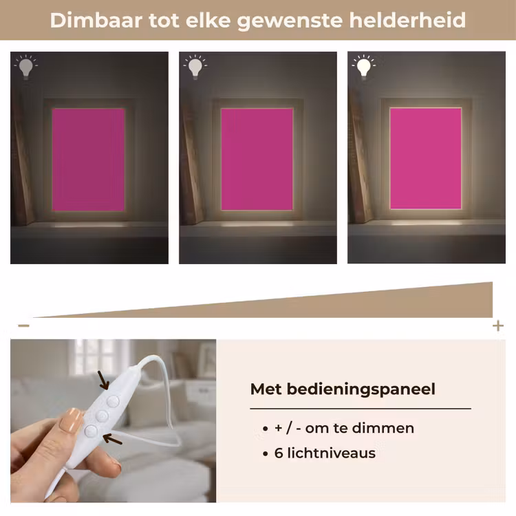 Velvet - Magenta - Roze Light Box met kabel (Tafellamp) klein 925 -USP_dimbaarNL