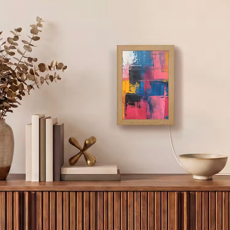 Verflook - Kunst - Modern - Abstract Light Box met kabel (Tafellamp) klein -sfeer2
