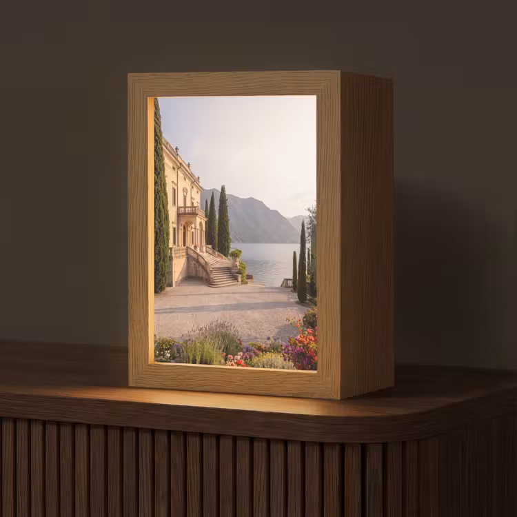 Tafellamp - Villa - water -trappen - Villa - water -trappen Light Box met kabel (Tafellamp) klein