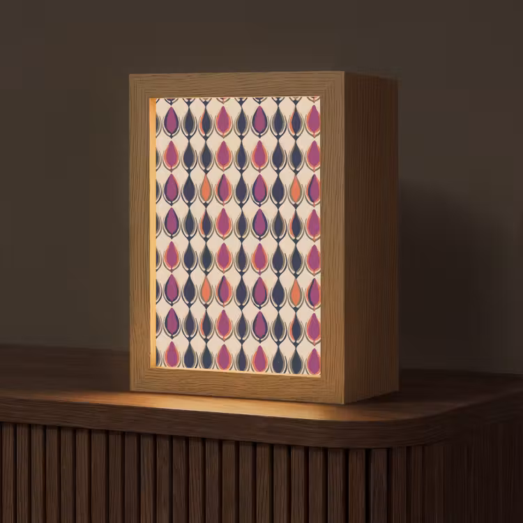 Vintage - Retro - Kleurrijk Light Box met kabel (Tafellamp) klein 925 -z3d_website