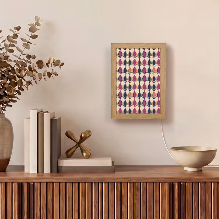 Vintage - Retro - Kleurrijk Light Box met kabel (Tafellamp) klein 925 -sfeer2
