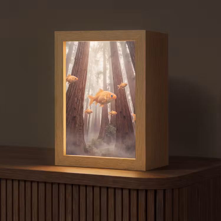 Tafellamp - Vis - Bos - Fantasie - Vis - Bos - Fantasie Light Box met kabel (Tafellamp) klein
