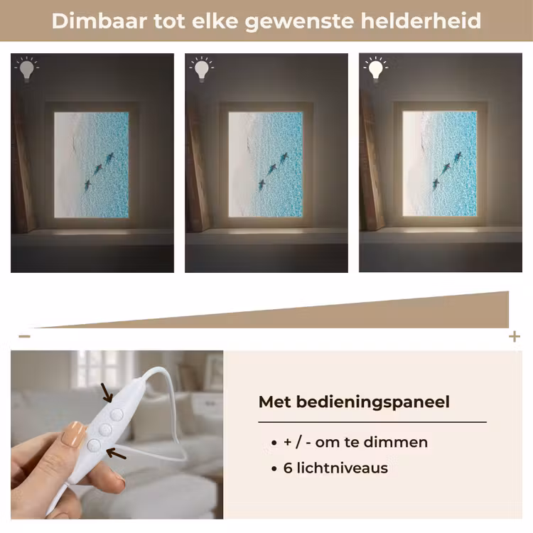 Vis - Oceaan - Strand - Turquoise - Natuur Light Box met kabel (Tafellamp) klein -USP_dimbaarNL