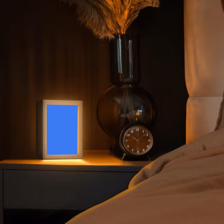 Vivid - Cobalt - Blauw Light Box met kabel (Tafellamp) klein 925 -sfeer1