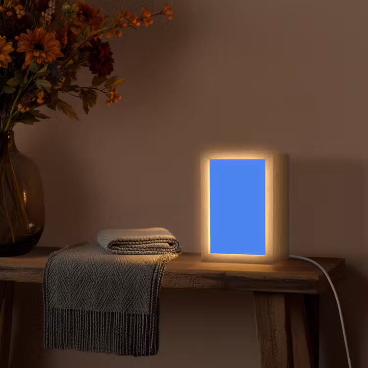 Vivid - Cobalt - Blauw Light Box met kabel (Tafellamp) klein 925 -sfeer4