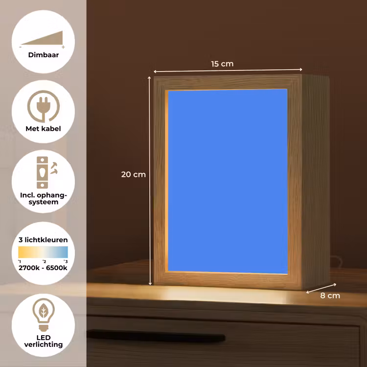 Vivid - Cobalt - Blauw Light Box met kabel (Tafellamp) klein 925 -USP_NL