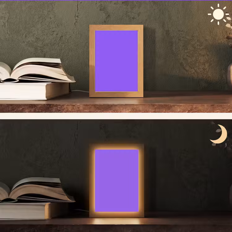 Vivid - Violet - Paars Light Box met kabel (Tafellamp) klein 925 -sfeer3