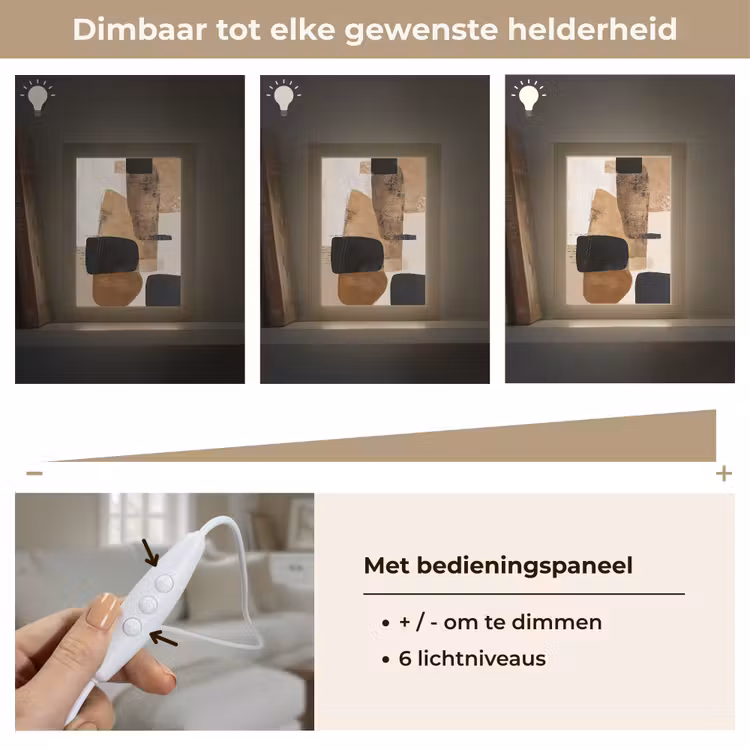 Vlakken - Abstract - Zwart - Strepen Light Box met kabel (Tafellamp) klein -USP_dimbaarNL