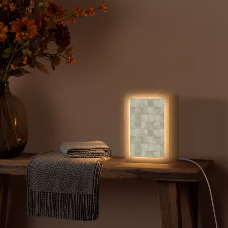 Vlakken - Rustiek - Groen Light Box met kabel (Tafellamp) klein 925 -sfeer4