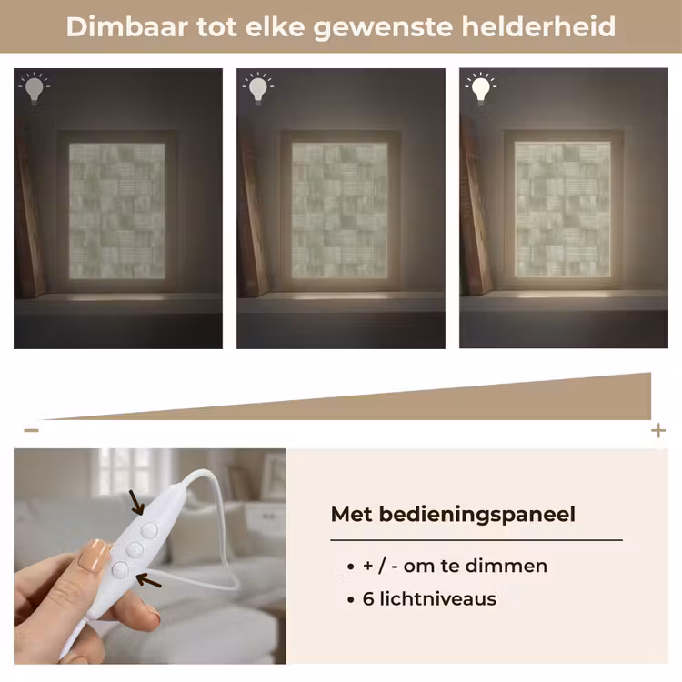 Vlakken - Rustiek - Groen Light Box met kabel (Tafellamp) klein 925 -USP_dimbaarNL