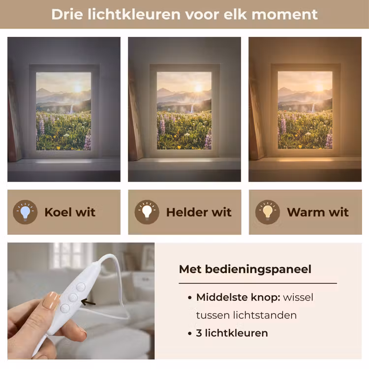 Vlinders - Waterval - Bloemenveld Light Box met kabel (Tafellamp) klein -USP_lichtkleurNL
