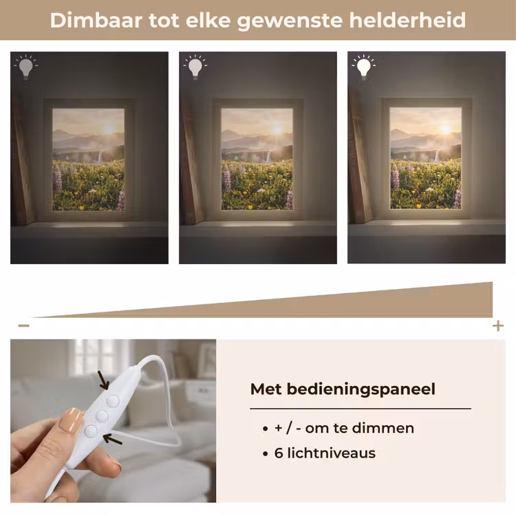 Vlinders - Waterval - Bloemenveld Light Box met kabel (Tafellamp) klein -USP_dimbaarNL