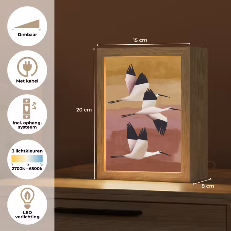 Vogels - Snavel - Abstract Light Box met kabel (Tafellamp) klein -USP_NL