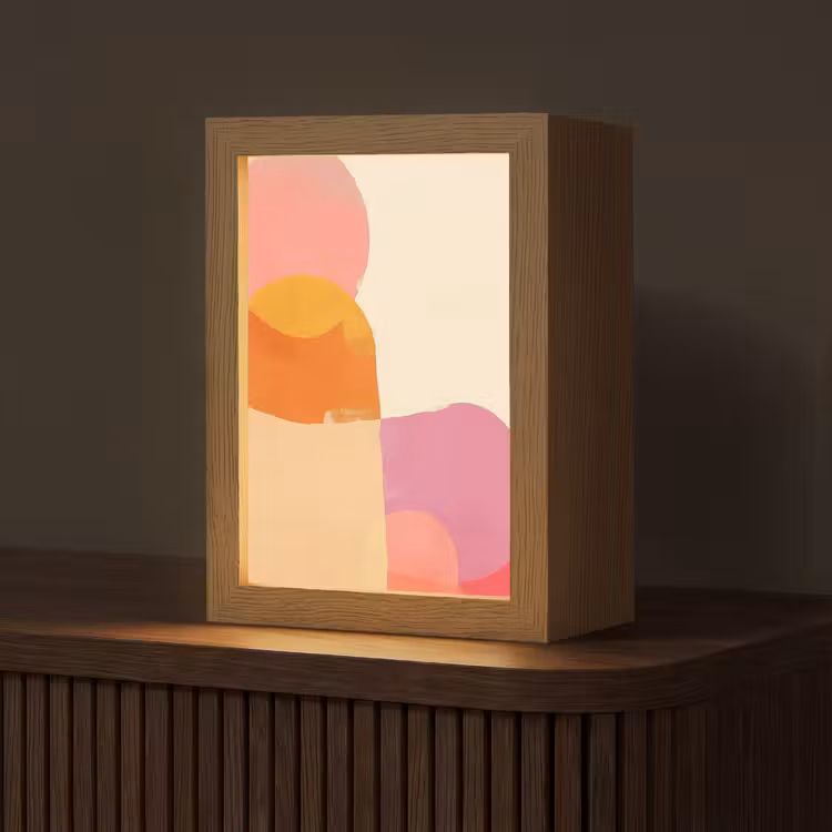 Vormen - Abstract - Kleurrijk Light Box met kabel (Tafellamp) klein -z3d_website