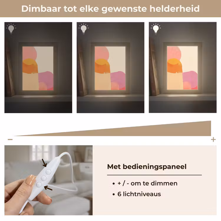 Vormen - Abstract - Kleurrijk Light Box met kabel (Tafellamp) klein -USP_dimbaarNL
