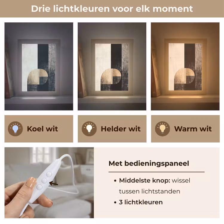 Vormen - Modern - Zwart Light Box met kabel (Tafellamp) klein -USP_lichtkleurNL