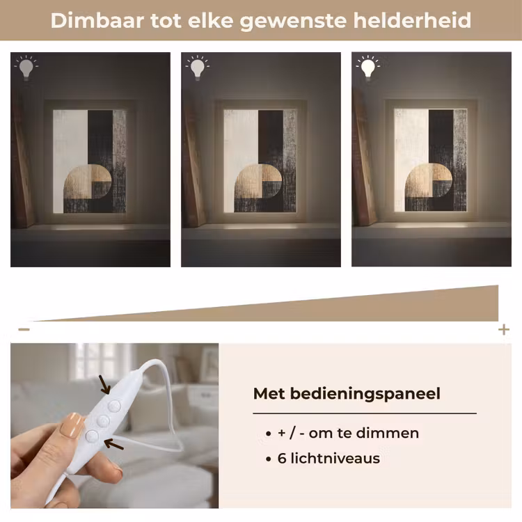 Vormen - Modern - Zwart Light Box met kabel (Tafellamp) klein -USP_dimbaarNL