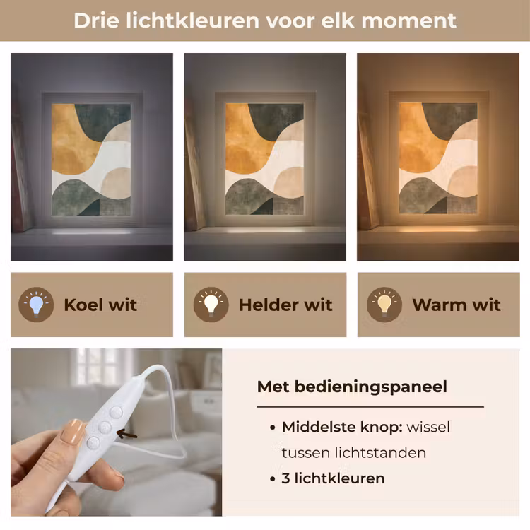Vormen - Okergeel - Abstract Light Box met kabel (Tafellamp) klein -USP_lichtkleurNL