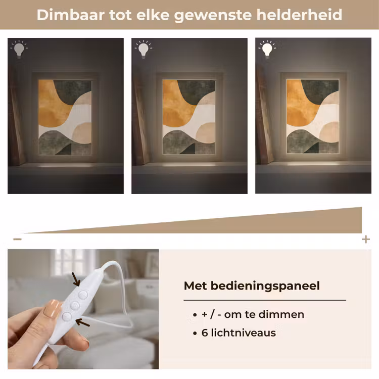 Vormen - Okergeel - Abstract Light Box met kabel (Tafellamp) klein -USP_dimbaarNL