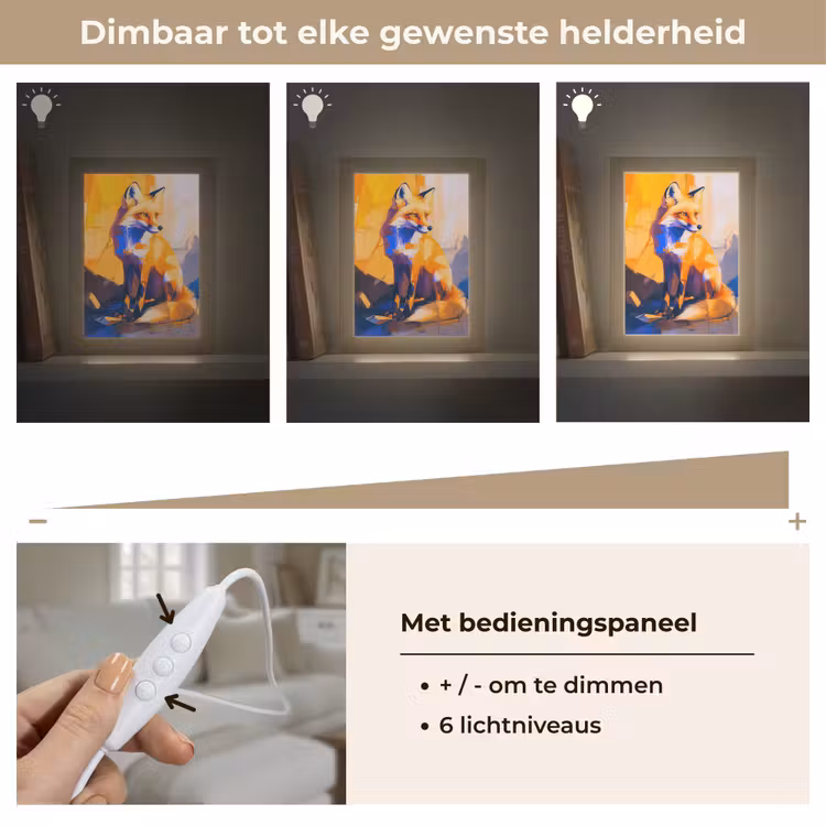 Vos - Oranje - Vormen - Abstract Light Box met kabel (Tafellamp) klein -USP_dimbaarNL