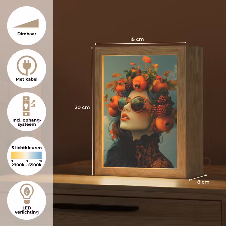 Vrouw - Granaatappel - Herfst - Zonnebril Light Box met kabel (Tafellamp) klein -USP_NL