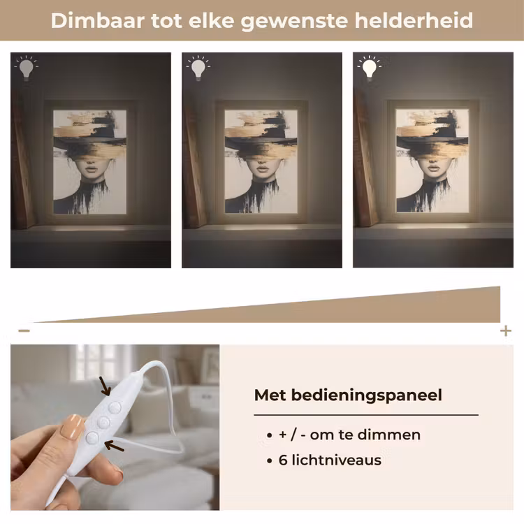 Vrouw - Hoed - Verf Light Box met kabel (Tafellamp) klein -USP_dimbaarNL