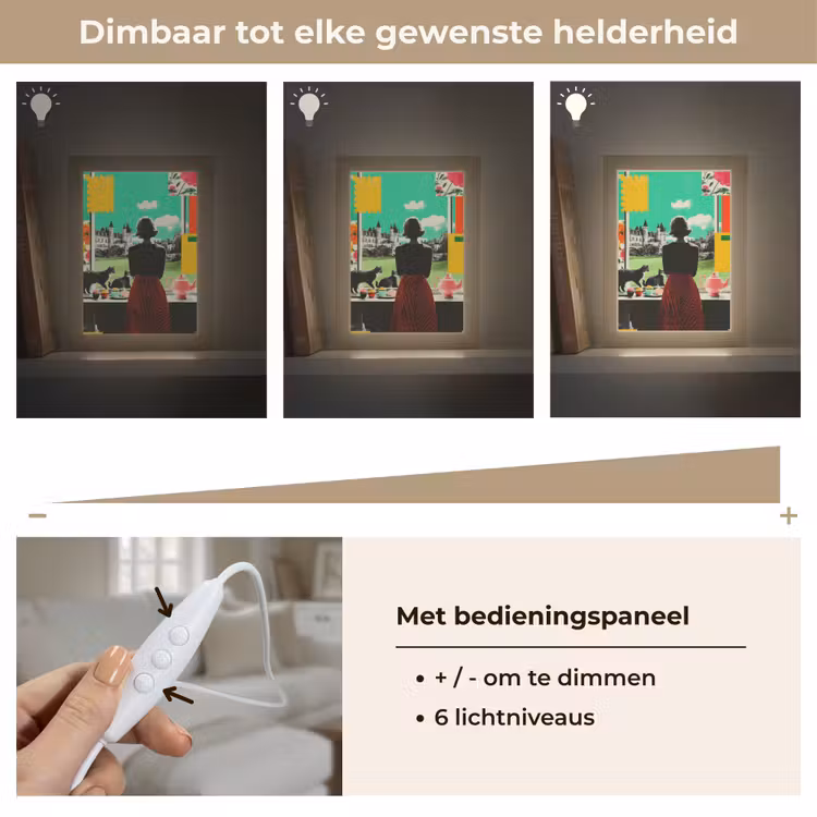 Vrouw - Keuken - Katten - Doorkijk Light Box met kabel (Tafellamp) klein -USP_dimbaarNL