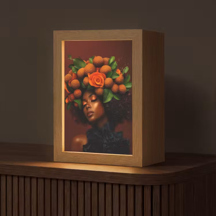Vrouw - lychee - exotisch Light Box met kabel (Tafellamp) klein -z3d_website