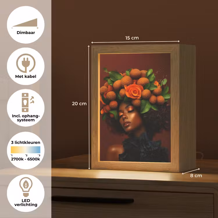 Vrouw - lychee - exotisch Light Box met kabel (Tafellamp) klein -USP_NL
