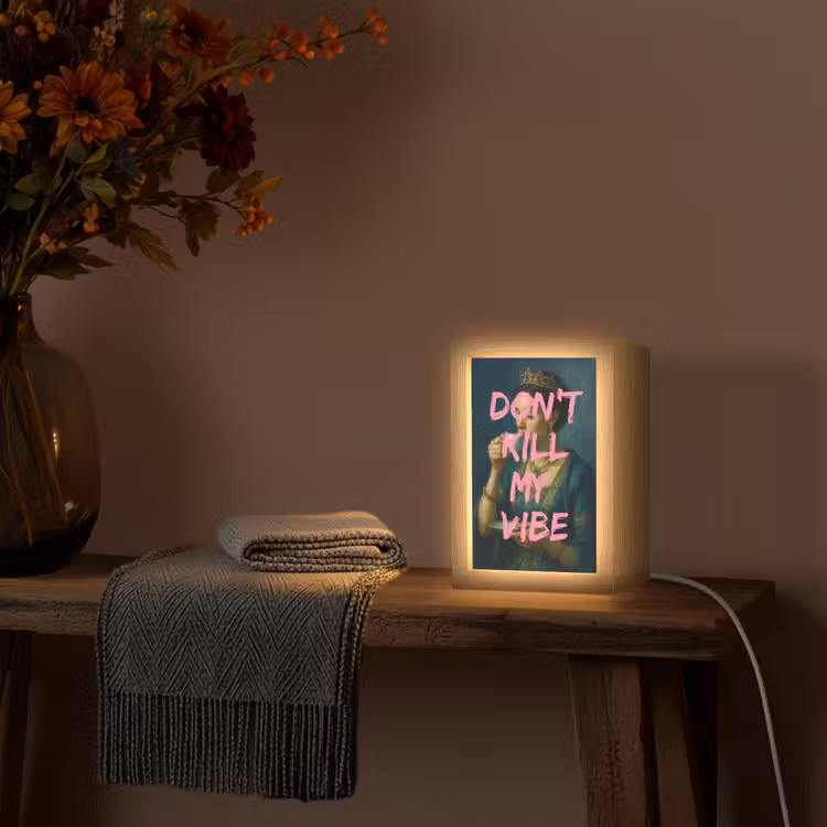Vrouw - Portret - Kroon Light Box met kabel (Tafellamp) klein -sfeer4