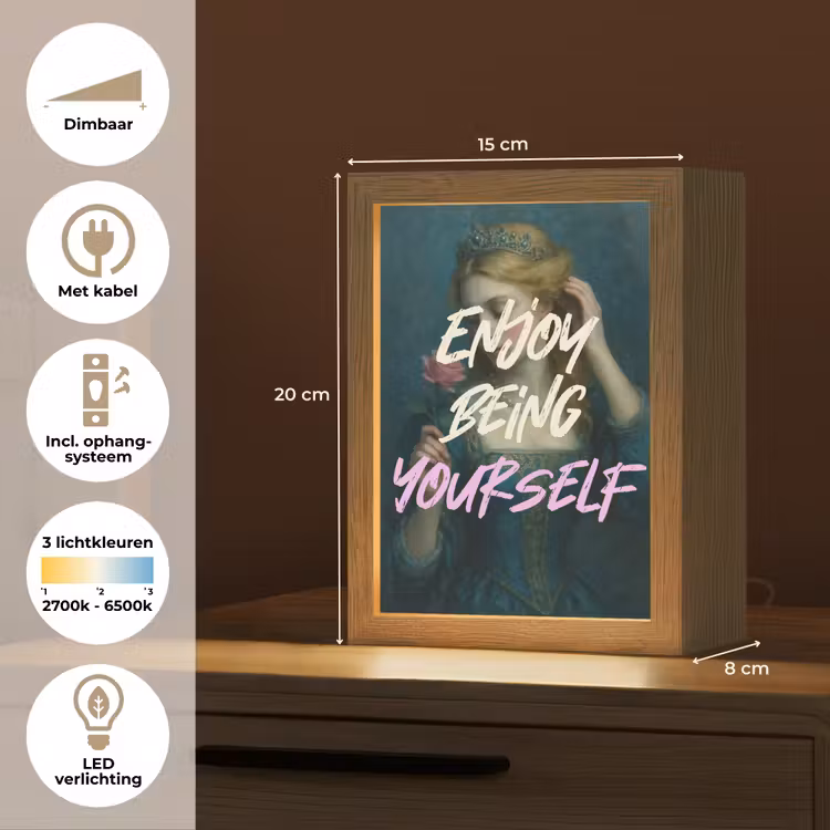 Vrouw - Roos - Quote Light Box met kabel (Tafellamp) klein -USP_NL
