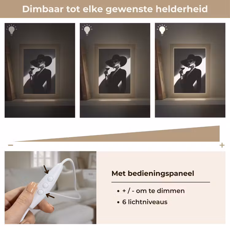 Vrouw - Wijn - Chic Light Box met kabel (Tafellamp) klein -USP_dimbaarNL