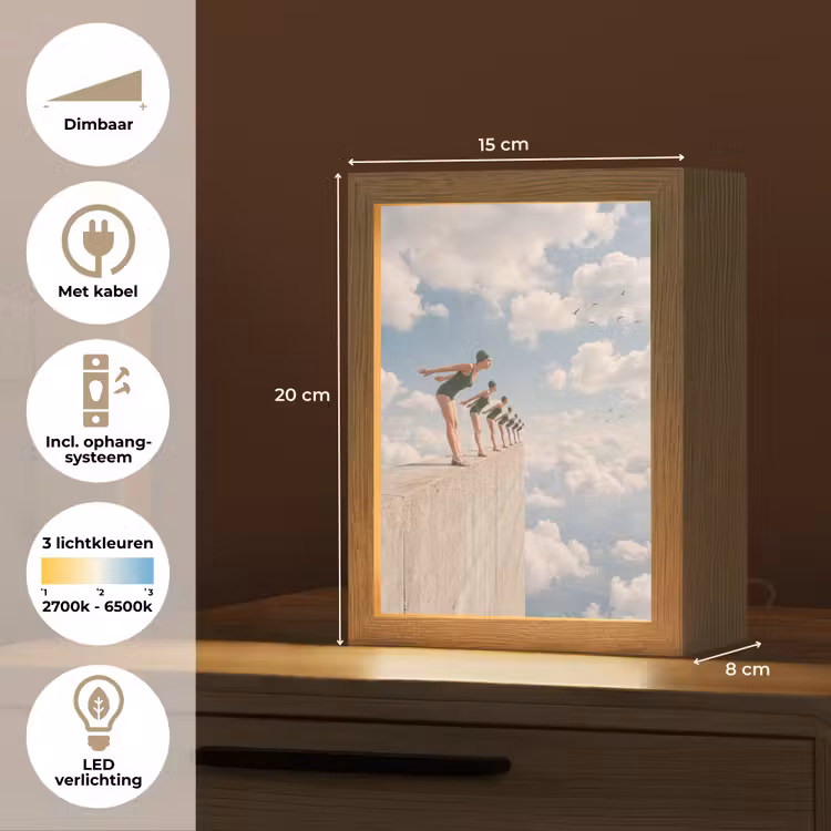 Tafellamp - Vrouwen - Duikhouding - Wolken - Vrouwen - Duikhouding - Wolken Light Box met kabel (Tafellamp) klein