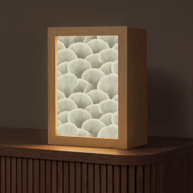 Waaier - Blad - Groen Light Box met kabel (Tafellamp) klein 925 -z3d_website