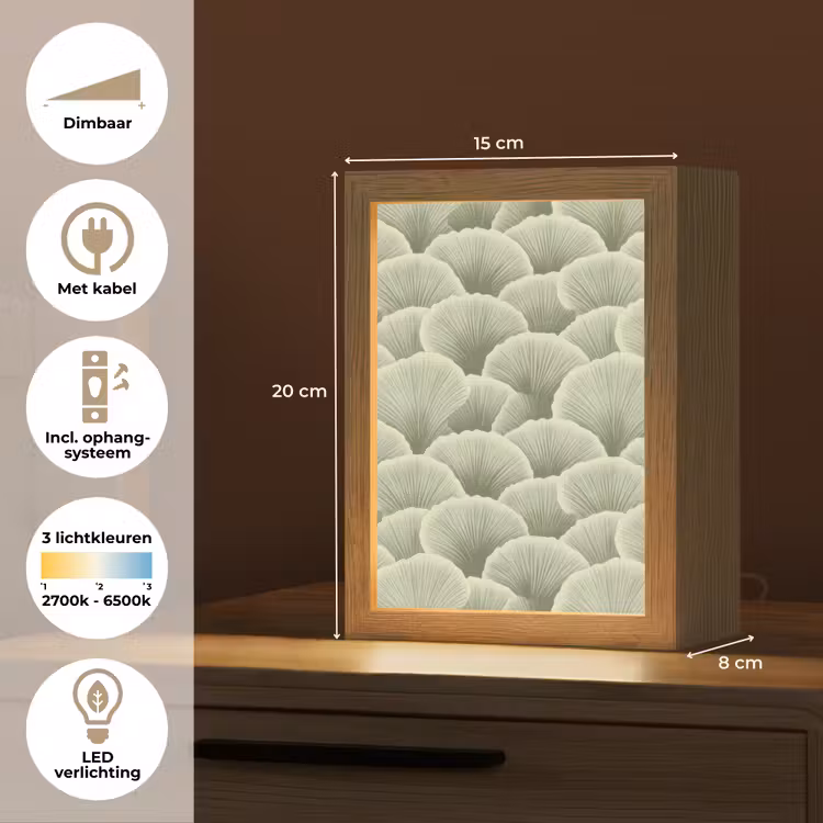 Waaier - Blad - Groen Light Box met kabel (Tafellamp) klein 925 -USP_NL