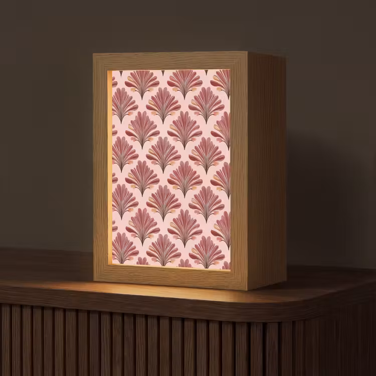 Waaier - Roze - Rood Light Box met kabel (Tafellamp) klein 925 -z3d_website