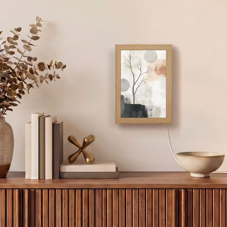 Wabi sabi - Beige - Plant Light Box met kabel (Tafellamp) klein -sfeer2