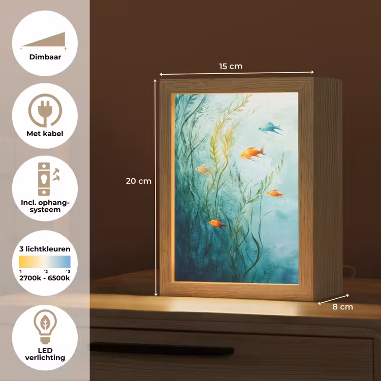 Waterplanten - Vissen - Kleurrijk - Water Light Box met kabel (Tafellamp) klein -USP_NL
