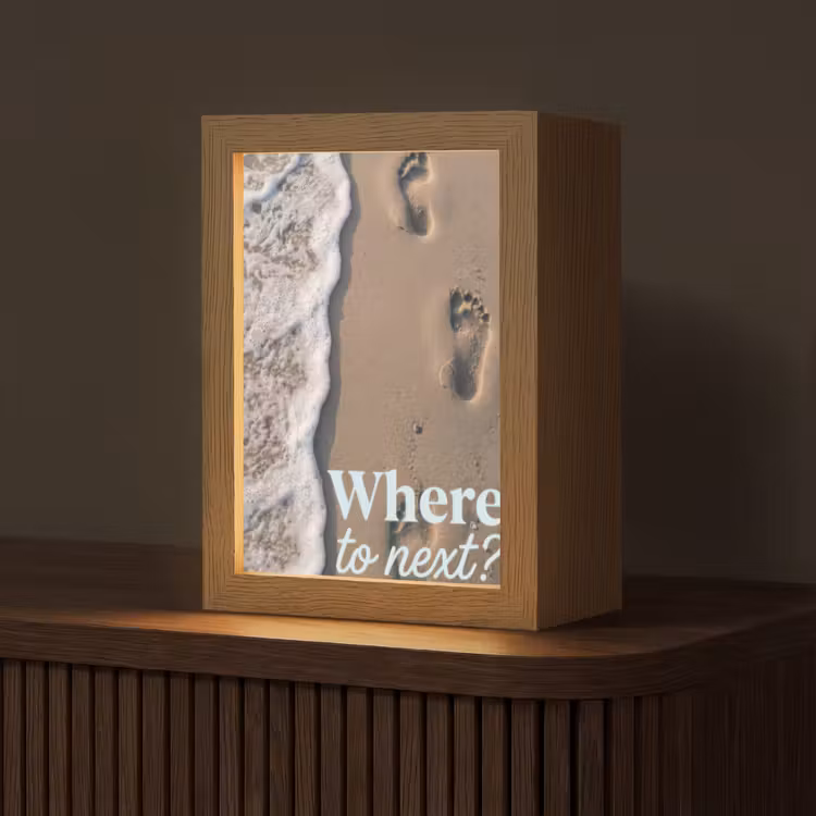 Where to next - Strand - Voetstappen Light Box met kabel (Tafellamp) klein -z3d_website