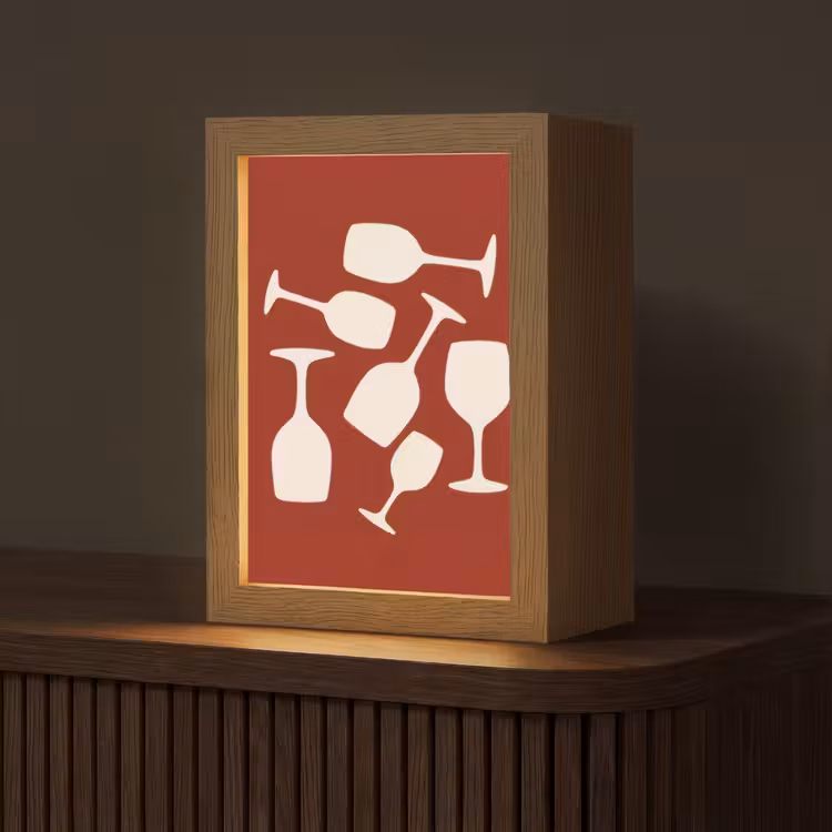 Wijnglazen - Silhouetten - Wit Light Box met kabel (Tafellamp) klein -z3d_website