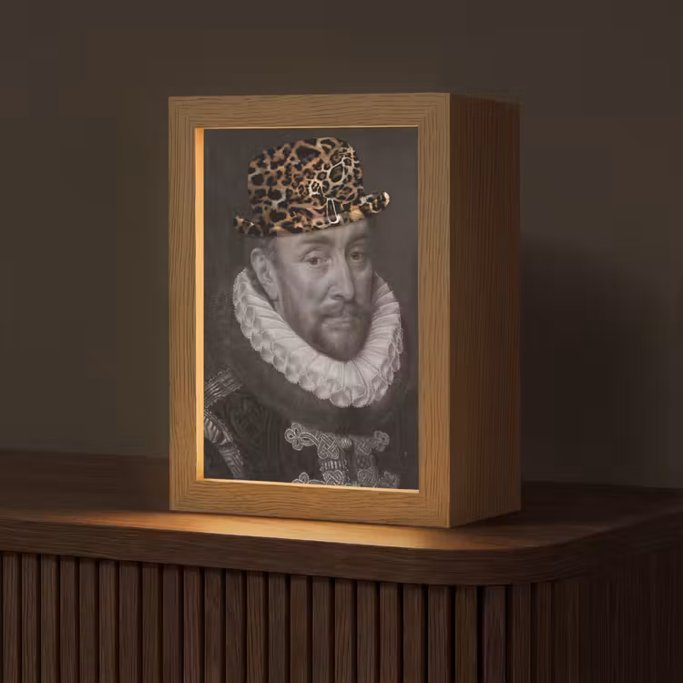 Willem van Oranje - Adriaen Thomasz - Panterprint Light Box met kabel (Tafellamp) klein -z3d_website