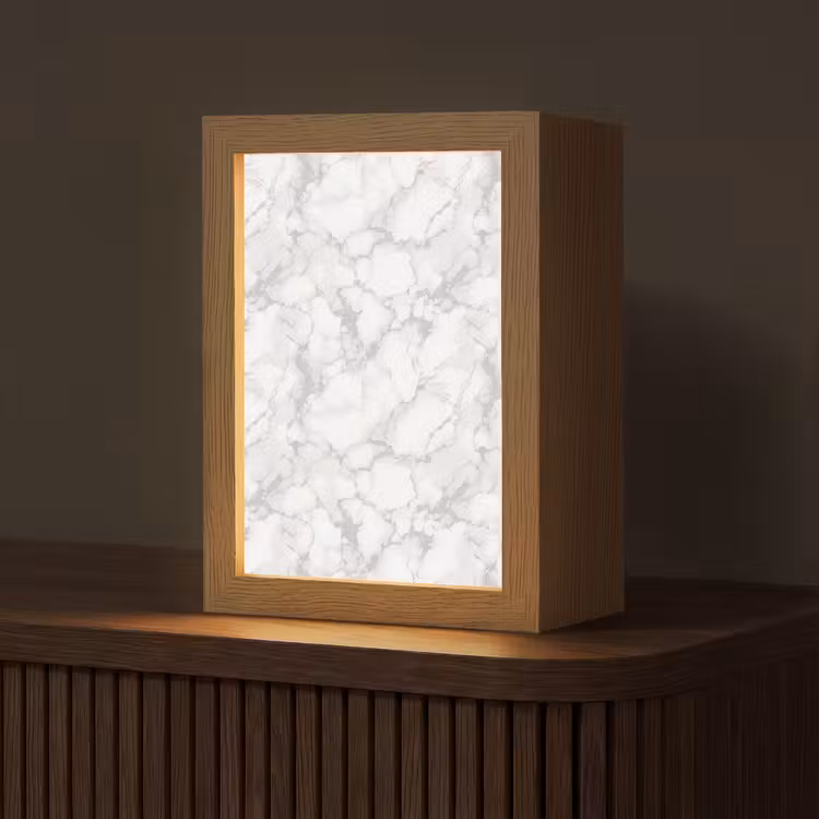Wit - Marmer - Grijs Light Box met kabel (Tafellamp) klein 925 -z3d_website