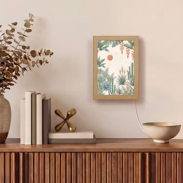 Woestijn - Planten - Groen Light Box met kabel (Tafellamp) klein -sfeer2