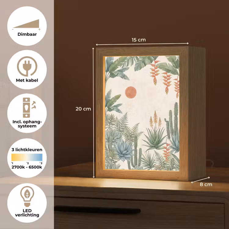 Woestijn - Planten - Groen Light Box met kabel (Tafellamp) klein -USP_NL