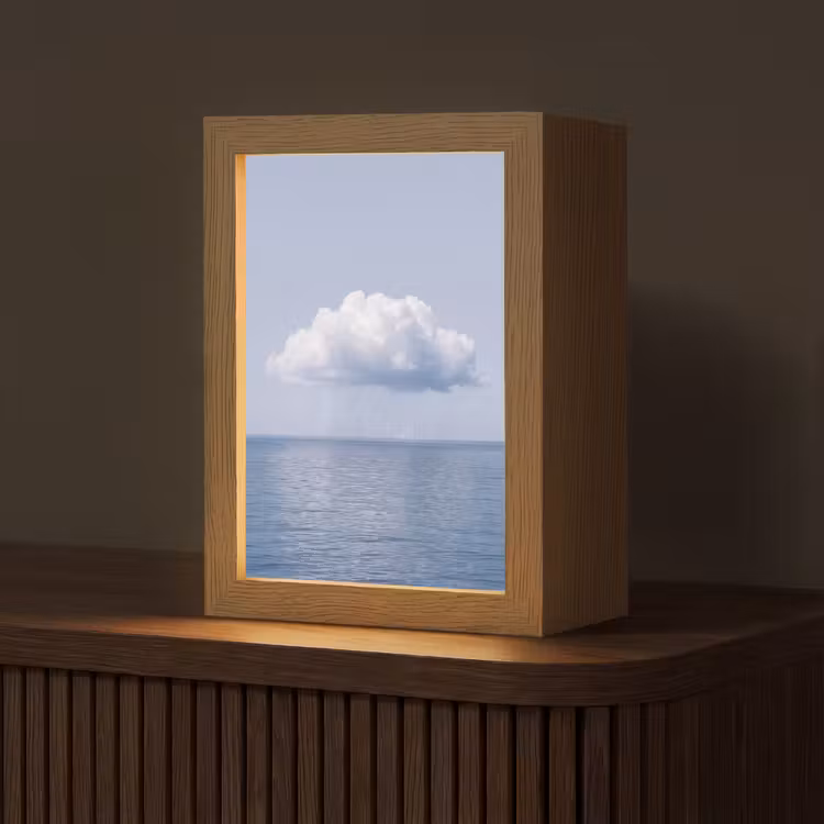 Tafellamp - Wolk - Regen - Natuur - Wolk - Regen - Natuur Light Box met kabel (Tafellamp) klein