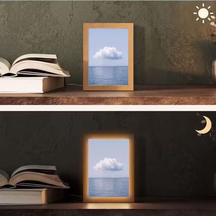 Tafellamp - Wolk - Regen - Natuur - Wolk - Regen - Natuur Light Box met kabel (Tafellamp) klein