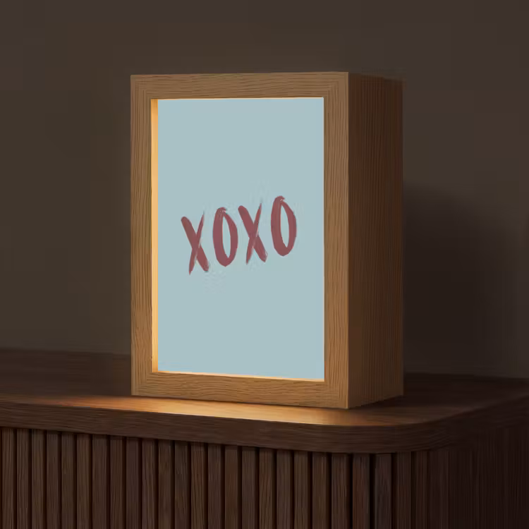 XOXO - Blauw - Rood Light Box met kabel (Tafellamp) klein -z3d_website