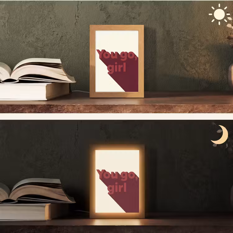 you go girl - 3D - Rood Light Box met kabel (Tafellamp) klein -sfeer3