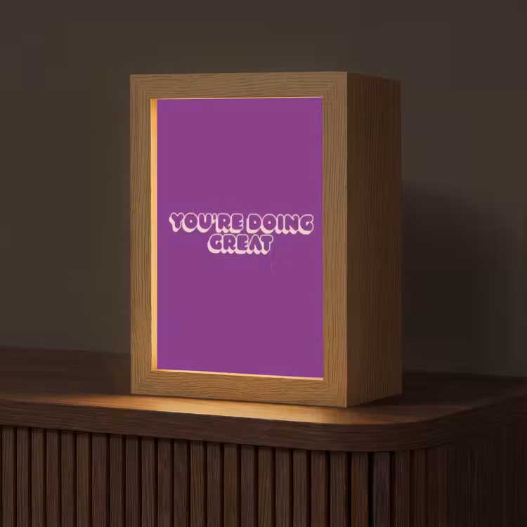 You're doing great - Paars - Bubble letters Light Box met kabel (Tafellamp) klein -z3d_website